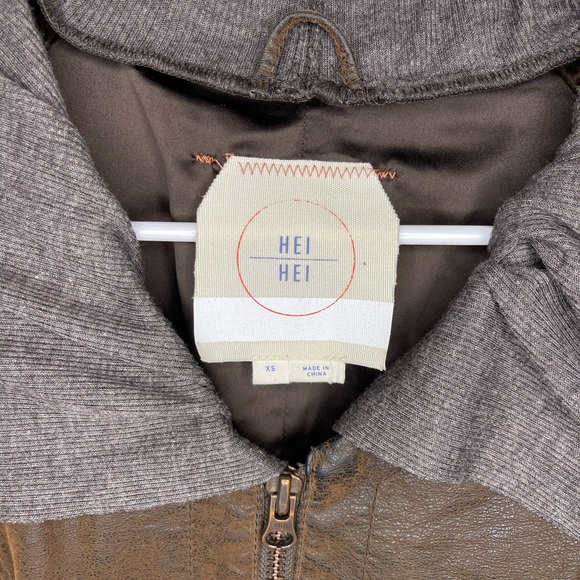Anthropologie (Hei Hei) Brown Leather Jacket! - Picture 2 of 3